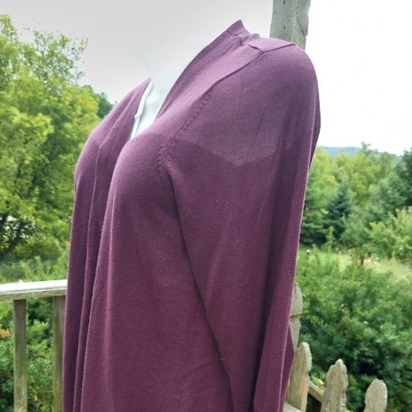 Avenue Sweater Collection Plus Size 26/28 Plum Cardigan - Acrylic Button Down - Picture 2 of 8
